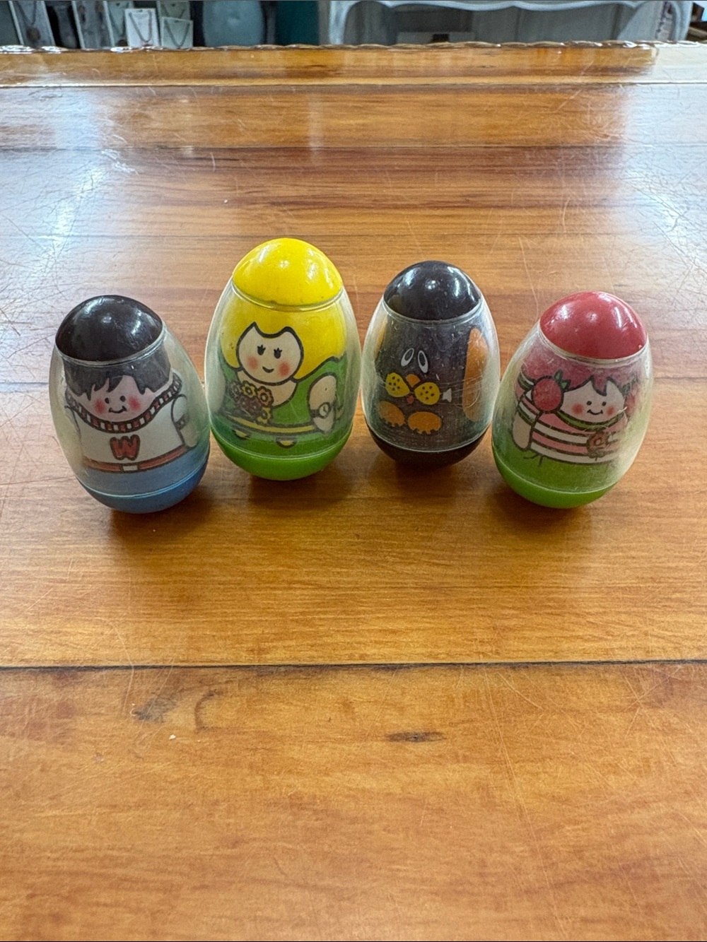 Vintage Weeble Wobbles Set Of 4 1973 Hasbro